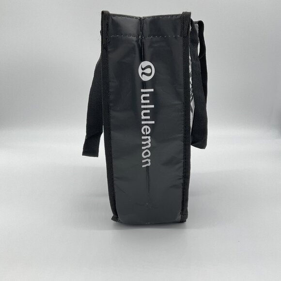 Lululemon Small Black White Logo Reusable Tote Bag - Picture 4 of 7